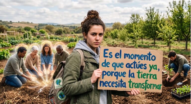 Es el momento de que actúes ya, porque la tierra necesita transformar
